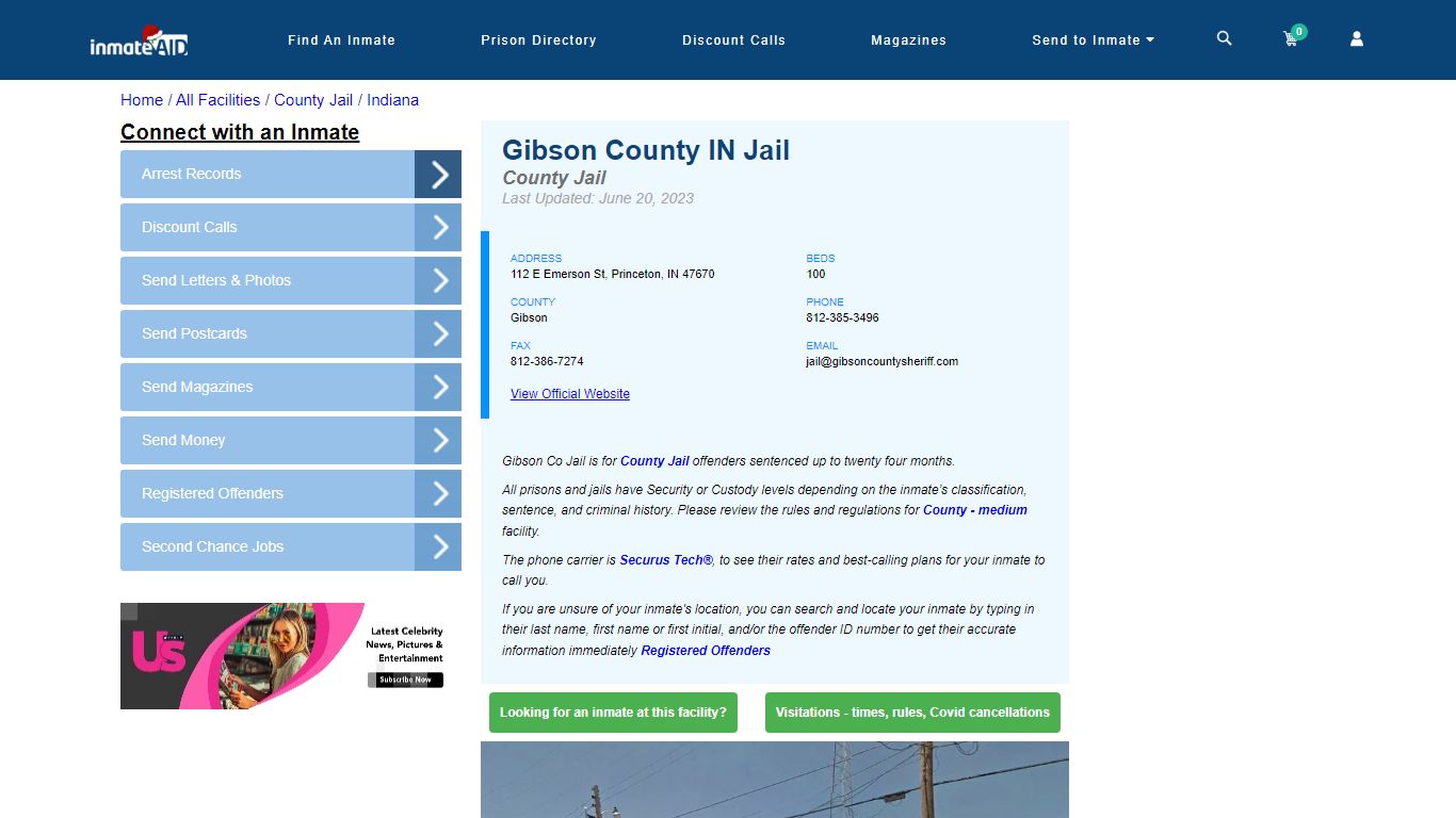 Gibson County IN Jail - Inmate Locator - Princeton, IN
